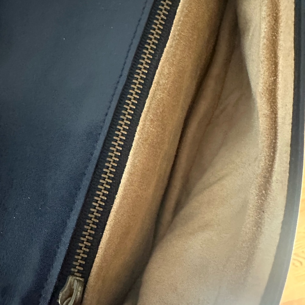 Vintage blue lizard or python Leather Clutch - image 3